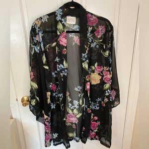 Helena Quinn Floral Kimono Sheer Without Belt! Beach cover up